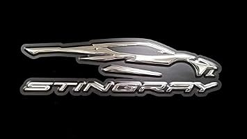 C8 Corvette Gesture Logo & Stingray Script Sign - Chrome : 34 x 10