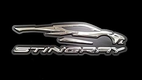 C8 Corvette Gesture Logo & Stingray Script Sign - Chrome : 34 x 10