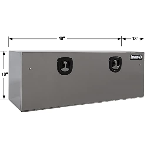 Image of Buyers Products 1702660 Polished Stainless Steel Underbody Truck Tool Box, 18 x 18 x 48 Inch, Locking T-Handle Compression Latch, 16 Ga Stainless, Underbed or Flat Mount Storage Box