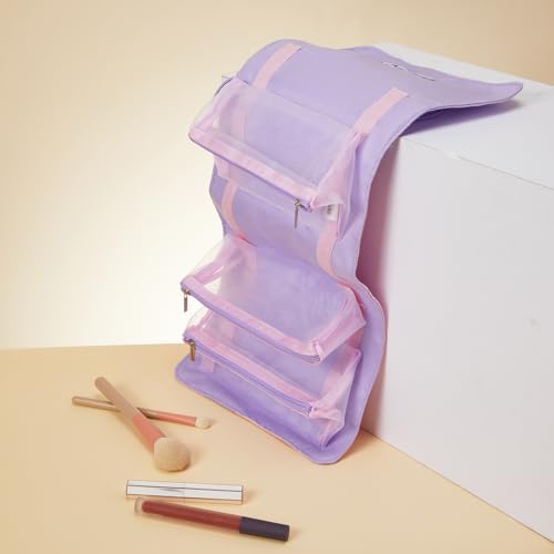 MINISO Snoopy Colorful Life Collection Foldable Makeup Bag Cosmetic Bag Waterproof Large Roll-Up Portable Travel Organizer For Women Girls4