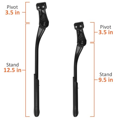 Image of BV Bike Kickstand - Mountain Bike Kick Stand for 24-29 inch Bicycles - Adjustable Length, Non-Slip Sole, Aluminum Alloy Material - Black Bicycle Kickstand