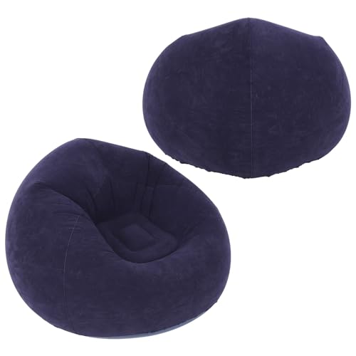 Canapé gonflable simple en PVC floqué bleu avec ruban de réparation