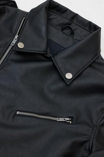 Image of SNITCH Black Zipper Faux Leather Jacket