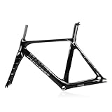 HWEVDHJ Fixed Gear Bike Frameset 700C Carbon Fiber Bike Frame 52cm 55cm Track Bike C Brake Frames Quick Release 100/120mm QR with Carbon Fiber Fork(52CM)