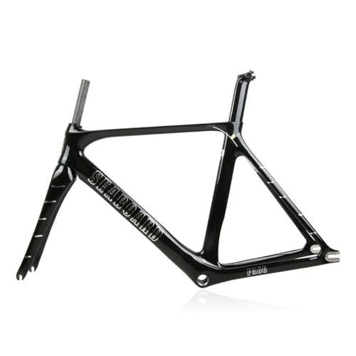 HWEVDHJ Fixed Gear Bike Frameset 700C Carbon Fiber Bike Frame 52cm 55cm Track Bike C Brake Frames Quick Release 100/120mm QR with Carbon Fiber Fork(52CM)