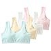 4Pcs Soutien-Gorge d'Entraînement en Coton pour Filles Doux Respirant Soutiens-Gorge de Sport pour Enfants avec Coussinets Amovibles Hauts Courts Rembourrés sous-Vêtements pour Adolescentes 8-16 Ans
