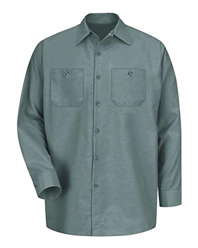 Red KapMen's Industrial Work Shirt, Regular Fit, Long Sleeve Utility Button