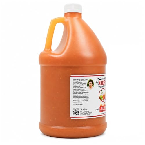 Image of Marie Sharp's Hot Habanero Pepper Sauce, 1 Gallon | Authentic Belizean Hot Sauce Made with Fresh Red Habanero Peppers | Bold Caribbean Flavor | Bulk Foodservice Size