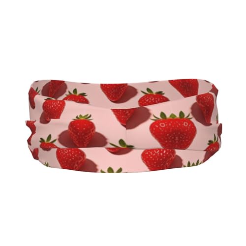 Boys Girls Cute Pink Strawberry Art Sports Sweatband Multi Style Beauty Skinny Hair Band Headdress for Yoga Travel Spa3