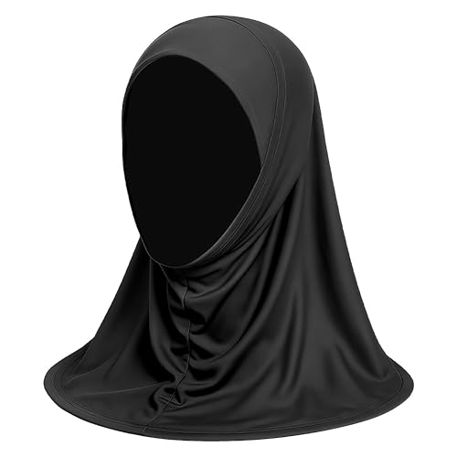 GoodTool Hijab with Chin Wrap for Women, Inner Under Scarf Hat Hijab Cap, Muslim Hijab Scarf for Daily Use (Black)