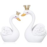 Schwanenpaar: dieses schwanenpaar symbolisiert romantik und zeigt jedem die schönheit und bedeutung der liebe; schwanen-tischdekoration, niedliche schreibtischdekoration