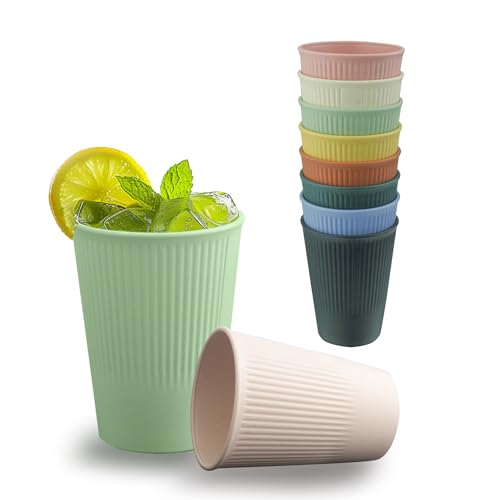 Juego de 8 vasos de plástico irrompibles