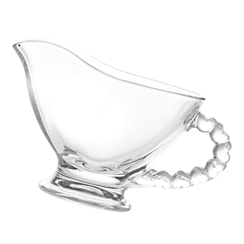VICASKY Glass Gravy Boat con Manico Ciotola per Salsa Trasparente in Vetro Resistente Salsiera Leggera Ristorante e Catering Design per Servizio Pulito