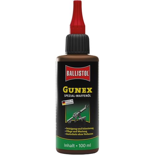 BALLISTOL 23010 Gunex Spezial-Waffenöl - hochwirksames Kriechöl zur Reinigung Pflege von Waffen silikonfrei 100 ml