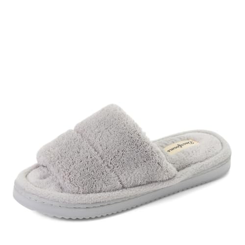 Dearfoams Women's TERRY SLIDE, Grey, XL by Dearfoams - Used condition - US$14.89