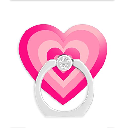 Image of Velvet Caviar Cell Phone Ring Holder - Finger Ring & Stand - Improves Phone Grip Compatible with iPhone, Galaxy, Most Smartphones (Pink Heart)