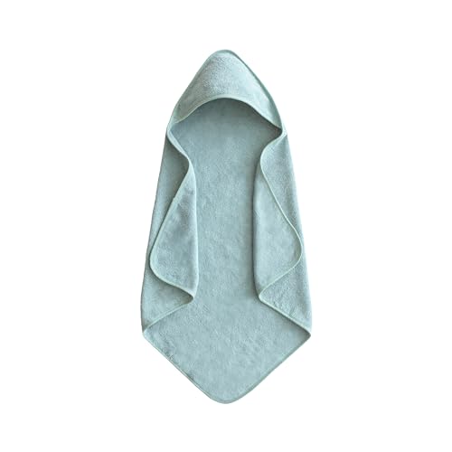 Image of mushie Baby Hooded Towel | Organic Cotton (Sea Mist)
