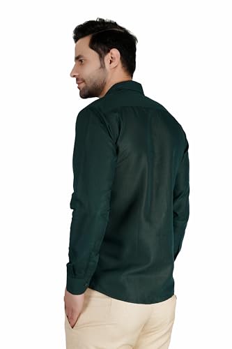 Image of Mens Slim fit Solid Casual Cotton Shirt with Spread Collar and Full Sleeves || Suitable for Office wear