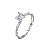 Luxury Jewelry Fashion 18k White Gold Plated Princess Set Analog Diamond Ring Dazzling 3A Zirconium Wedding or Engagement Female Ring(Platinum-US Code-8)