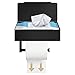 Porte Papier Toilette , Support Papier Toilette Mural avec étagère et Rangement - Porte-Rouleau de Papier Toilette pour Salle de Bain, Acier Inoxydable (Noir Mat)