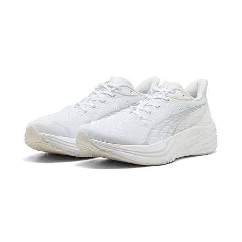 Puma Scarpe da Corsa Unisex Darter PRO 2, Bianco-Grigio Piuma, Taglia 38