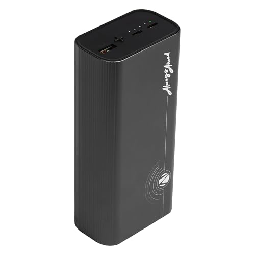 Image of ZEBRONICS 27000 mAh Power Bank, 65W Fast Charging, Outputs (2 Type C & 1 USB) PD3.0, For iPhone, Android, Laptop, Tablets, Earbuds, Flight Friendly, Metallic Body + Type C Cable (EnergiPOD 27R2, Grey)