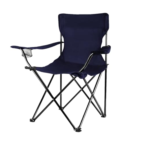 Weida | Silla Plegable para Playa Camping Pesca Y Caza | con Cierre De Tijera Y Estructura De Acero Inoxidable | con Pintura Epoxi Anticorrosión Y Lona De Poliéster | 50x50x80 Cm (1, Azul Oscuro)