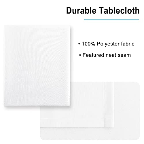 Nappe imperméable blanche anti-tache en polyester pour table de salle à manger