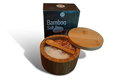 Salt Cellar with Lid and Spoon For Kitchen | Decorative Bath Salt Containers