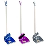 Bargain House Long-Handled Dustpan and Brush Set, Tall 180-degree Sweeping Brush and Dustpan for Indoor and Outdoor Gardens, Home, Office, and Lobby, Including Comb Teeth – (Random Colours)