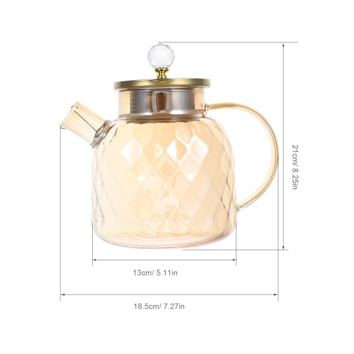 Pichet à thé glacé en verre borosilicate grande capacité avec couvercle