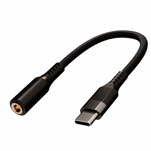 Image of Vismac Type-C to 3.5mm Audio Jack Adapter with DAC | Hi-Fi Sound Quality | Mic Support | Compatible with Android & iOS Devices | Braided Design.
