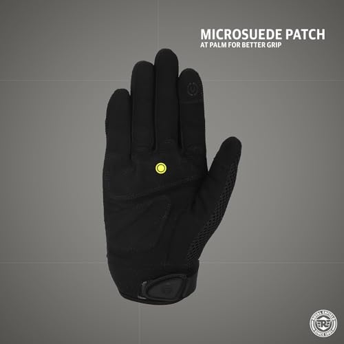 Image of Royal Enfield Street Ace Riding Gloves | Air Mesh- Optimum Ventilation | Microsuede Patch for Grip | Poly Stretch Fabric | Protection- TPR Knuckle Protectors | Black M