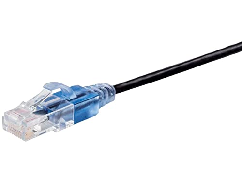 Image of Monoprice Cat6A Ethernet Patch Cable - 30 Feet - Red (5-Pack) Snagless RJ45, UTP, Pure Bare Copper Wire, 10G, 30AWG - SlimRun Series