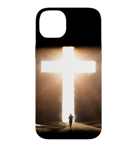 Jesus Christ Faith Cross in the Rock �N���X�`���� �����j���O �j�� �X�}�z�P�[�X iPhone 14 Plus �p