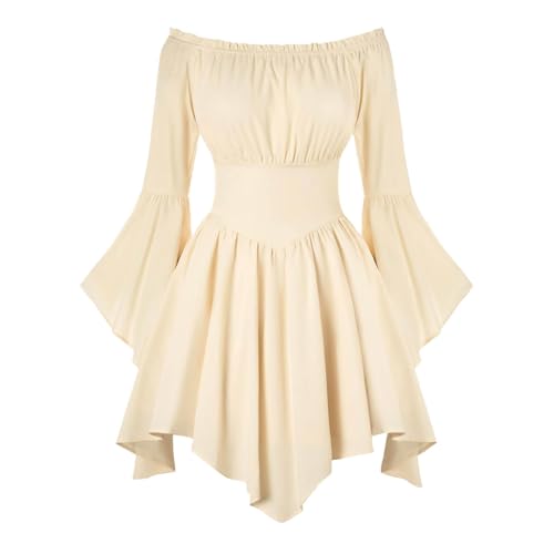 Mittelalter Bluse Damen, Gothic Oberteil, Off Shoulder Oberteil, Rock, Kleidung, rüschenbluse, viktorianische, Trachtenmieder, Carmenbluse, Victorian...