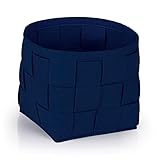 N8WERK Filz-Aufbewahrungskorb 24x24x24cm | Ideal zur Aufbewahrung von Kaminholz & Zeitschriften | Strapazierfähig & vielseitig | Faltbarer Aufbewahrungskorb passend für Regale [Dunkelblau]
