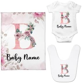 Miniatura 2 de Zocoshi TeeWarrior - Manta de bebé personalizada, manta de bebé con nombre para niñas, el mejor regalo para bebé, forro polar de felpa floral recién