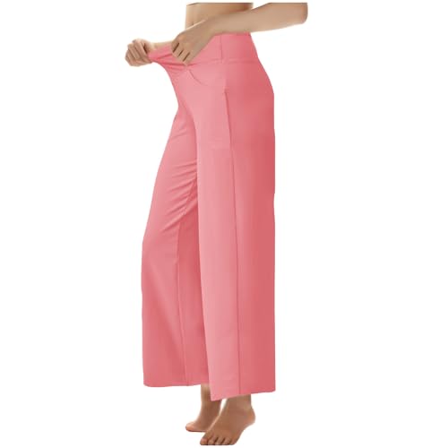 Calça feminina de corte alto flare perna larga lisa corte bota corte solto calça feminina outono ver