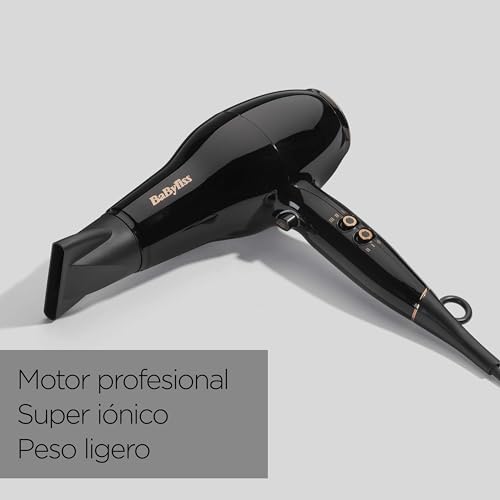 BaByliss Secador de Pelo Pro Power – Secador profesional de 2300 W, Motor AC de salón, Tecnología iónica antiencrespamiento, 3 ajustes de temperatura y 2 velocidades, Negro, D5245E - imagen 12