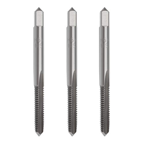YXQ M6 x 1mm Metric Tap Machine HSS Right Hand Thread Shank Taper and Plug 3 Straight Flute(3Pcs)