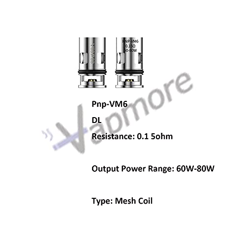 Voopoo Pnp PnP VM6 0.15ohm E-cigarette Coil Head for Drag X/Drag S Pod Vape Kit (5 Pcs) - Image 3
