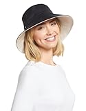 Solbari Wide Brim Beach Hat UPF50+ Uv Protection, Sun Protective Hat Black/Beige