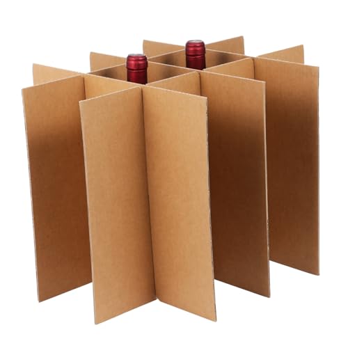 NUOBESTY 2 Wine Glass Divider Kits para Mudanza Separadores de Cartón para Cajas de Soporte Robusto y Montaje Rápido para Organización de Cristalería