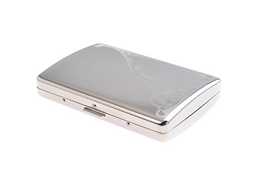 Quantum Abacus Étui à Cigarettes/Porte-Cigarettes en Alliage de Zinc, élégance intemporelle, pour 18 Cigarettes Slim ou Super Slim (100mm), ou 16 Normales, Mod. 791-01 (DE)