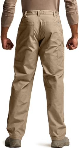 Image of CQR Men's Quick Dry Work Pants, Water Resistant Outdoor Tactical Pants, Lightweight Stretch Cargo Hiking Pants
