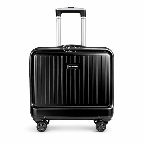 Image of Lite Go Cabin Overnighter Trolley Bag Small Size Polycarbonate 18inch 45cms with 16inch Laptop Compartment Suitcase for Flight Travel Suitable for Men, Women,Boys and Girls (Ink Black)