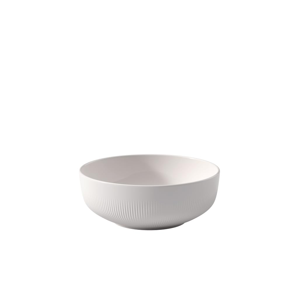Villeroy & Boch Afina Porcelain Salad Bowl, Small, Modern Coupe Shape, 1L, White, Made in Germany, Stackable