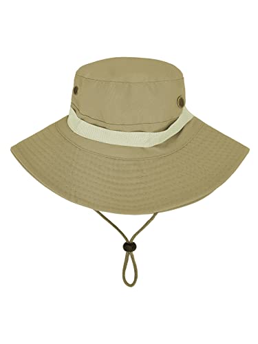 Image of Baby Sun Hat UPF 50+ Sun Protective Toddler Bucket Hat Summer Kids Beach Hats Wide Brim Outdoor Play Hat for Boys Girls