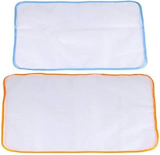 Fdit Pack of 2 Protective Ironing Scorch-Saving Mesh Pressing Pad Mesh Cloth High Temperature Anti Skid Anti Scalding Ironing Heat Insulation Pad Household (Random Side Edge Color)(L 40 * 60CM)